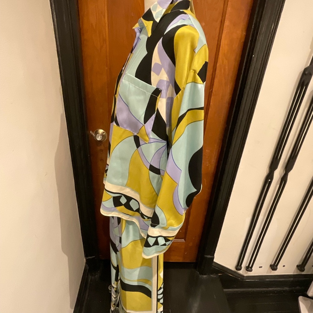 BNWT Zara Two Piece BLK, GREEN, Lavender, BLUE Set Size XL shirt, Large pants. - Picture 7 of 11